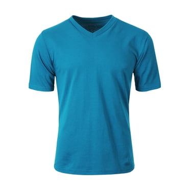 Ma Croix Mens Active Solid V-Neck T-Shirts Heavy Blend Cotton Short Sleeve, Up to 5XL