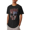 thumbnail image 1 of Ma Croix Mens American Flag Skull Sequin Rhinestone Embedded Short Sleeve T Shirt, 1 of 6