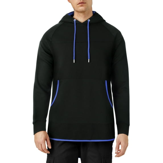 Ma Croix Mens Athletic Mesh Trim Accent Pull Over Hoodie Sweater