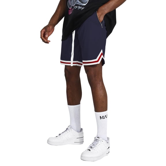 Ma Croix Mens Athletic Three-Tone Basketball Active Mesh Shorts