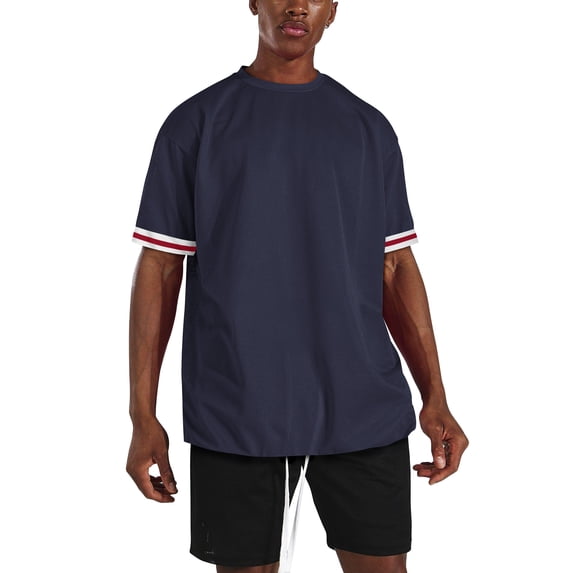 Ma Croix Mens Athletic Three-Tone Short Sleeve Crew Neck Tee Shirts
