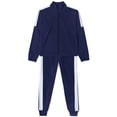 thumbnail image 1 of Ma Croix Mens Athletic Two Tone Striped Tracksuit Set Jogger Oversized Jacket Sweatsuit, 1 of 4