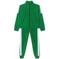 thumbnail image 1 of Ma Croix Mens Athletic Two Tone Striped Tracksuit Set Jogger Oversized Jacket Sweatsuit, 1 of 4