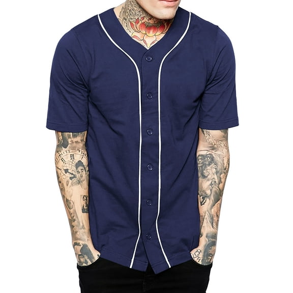 Ma Croix Mens Baseball Jersey Button Down Athletic Sport Uniform