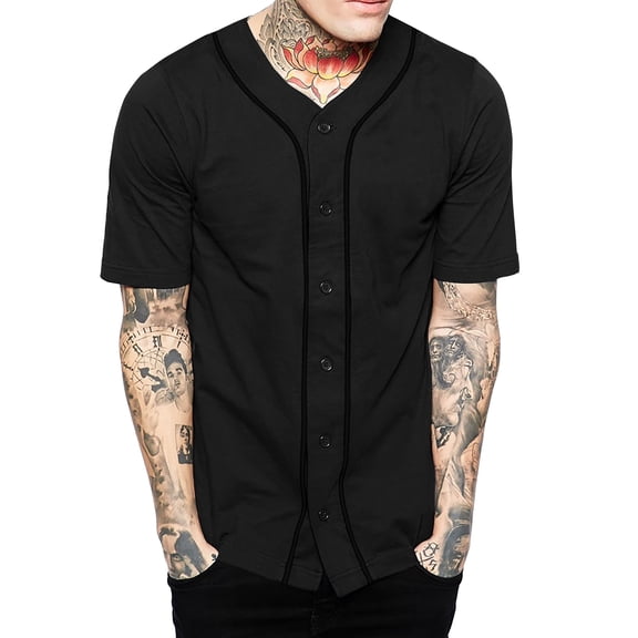 Ma Croix Men's Baseball Jersey Button Down Athletic Shirt