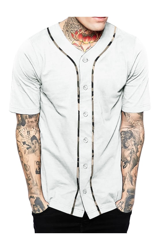 Mens Baseball Jersey Button Down Athletic Sport Uniform