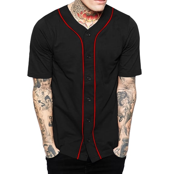 Ma Croix Men's Baseball Jersey Button Down Athletic Shirt