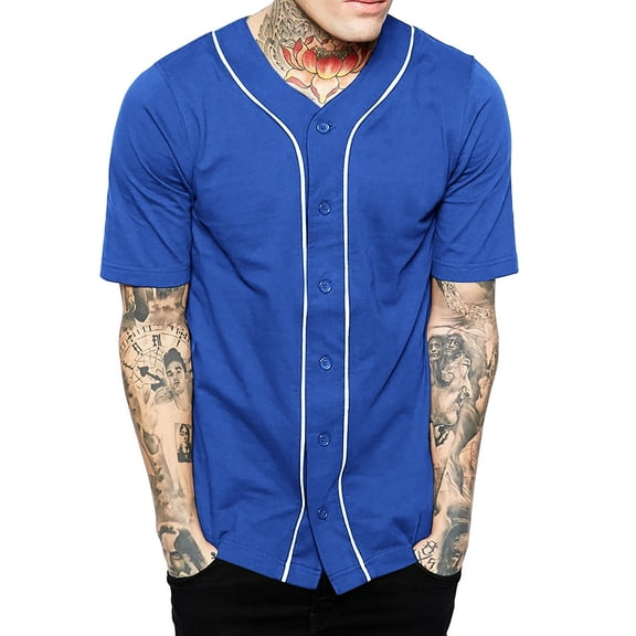 Ma Croix Mens Baseball Jersey Button Down Athletic Sport Uniform