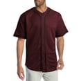 thumbnail image 1 of Ma Croix Mens Baseball Jersey Stripe T Shirts Plain Button Down Sports Blank Tee, 1 of 6