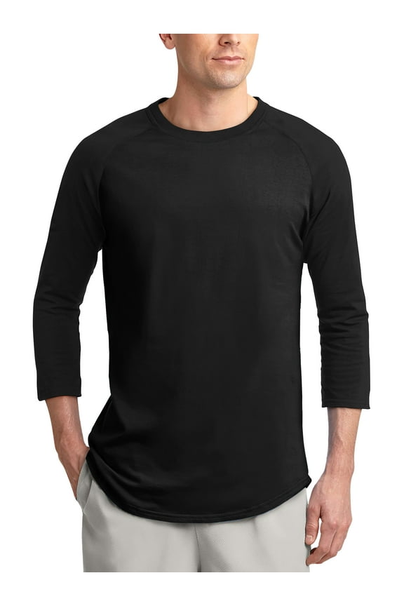 Mens Baseball Raglan 3/4 Sleeve Plain Jersey Team Uniform Athletic Sportswear T Shirt