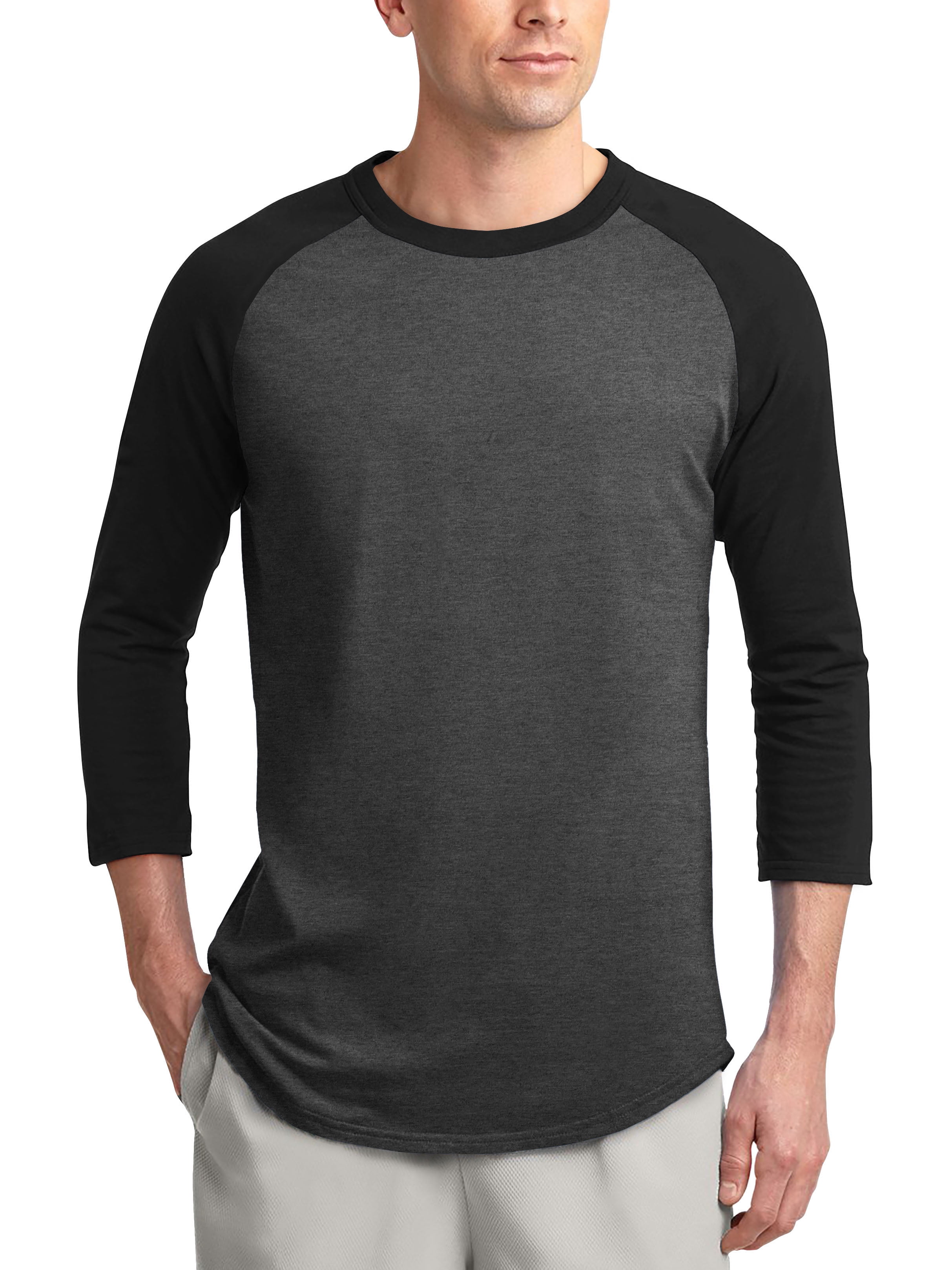 Ma Croix Mens Baseball Raglan 3/4 Sleeve Plain Jersey Team Uniform Athletic Sportswear T Shirt