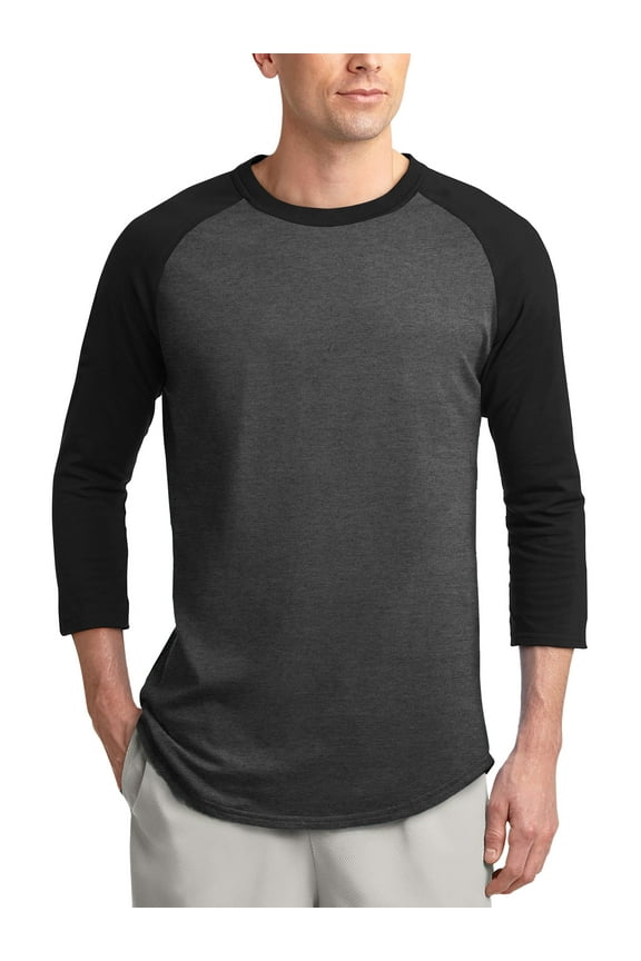 Mens Baseball Raglan 3/4 Sleeve Plain Jersey Team Uniform Athletic Sportswear T Shirt