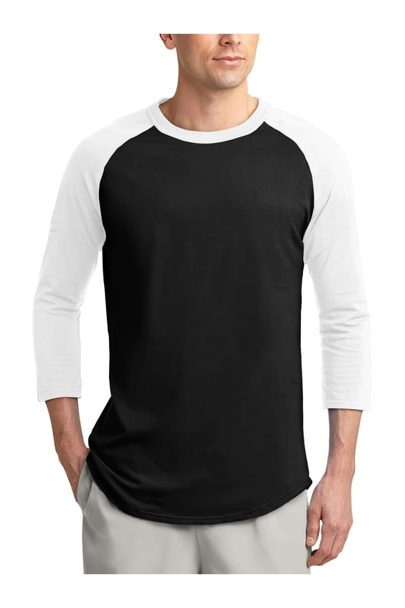 Mens Baseball Raglan 3/4 Sleeve Plain Jersey Team Uniform Athletic Sportswear T Shirt