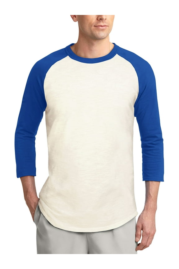 Mens Baseball Raglan 3/4 Sleeve Plain Jersey Team Uniform Athletic Sportswear T Shirt