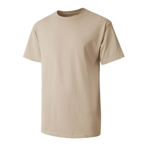 Ma Croix Mens Basic Crew Neck Tee Shirts Solid Plain (3X-Large, Sand)
