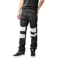 thumbnail image 1 of Ma Croix Mens Biker Jeans Slim Straight Fit Denim Distressed Zipper Pants, 1 of 7