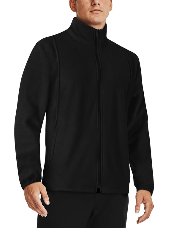 Mens Brushed Micro Fleece Full Zip Up Enclosure Outdoors Sweater Jacket