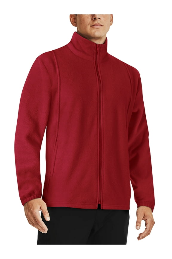 Mens Brushed Micro Fleece Full Zip Up Enclosure Outdoors Sweater Jacket