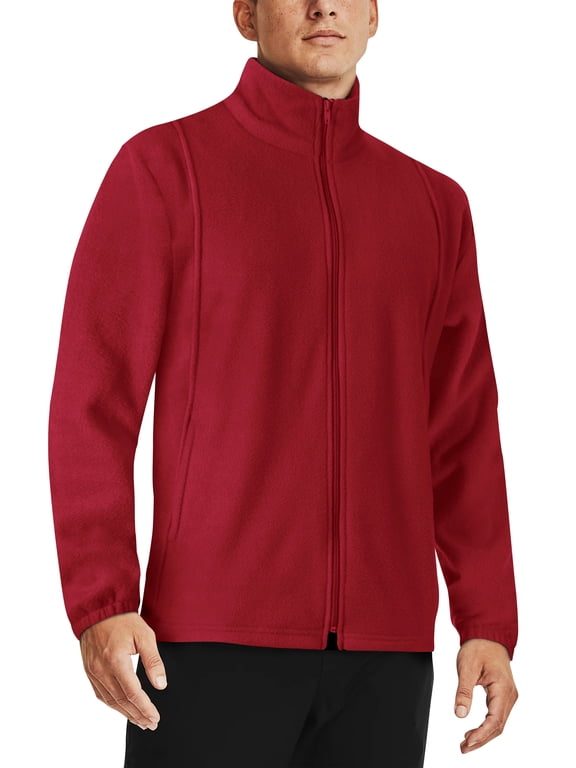 Mens Brushed Micro Fleece Full Zip Up Enclosure Outdoors Sweater Jacket