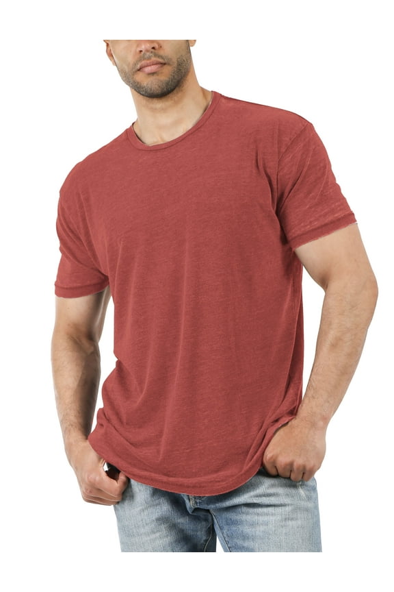 Mens Burnout Short Sleeve T Shirts Soft Faded Vintage Casual Crewneck Tee