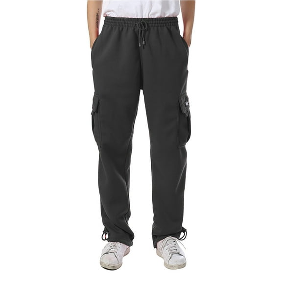 Ma Croix Mens Cargo Sweatpants Heavyweight Fleece Long Pants Multi Pockets