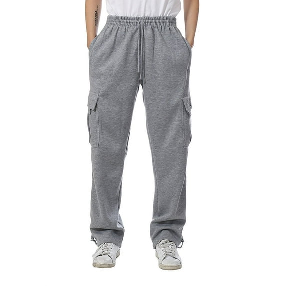 Ma Croix Mens Cargo Sweatpants Heavyweight Fleece Long Pants Multi Pockets