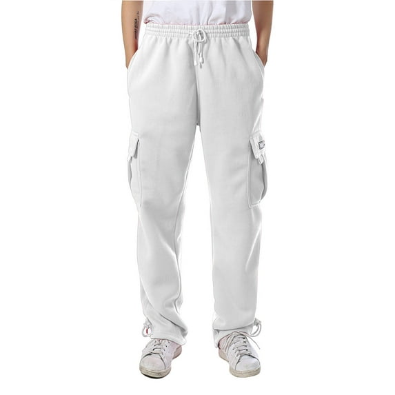 Ma Croix Mens Cargo Sweatpants Heavyweight Fleece Long Pants Multi Pockets