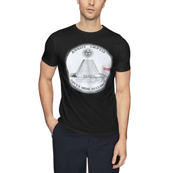 Ma Croix Mens Casual Graphic Print New World Order Short Sleeve T Shirt