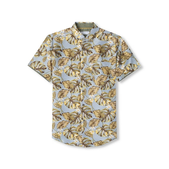 Ma Croix Mens Casual Hawaiian Flower Pattern Button Up Bohemian Shirts