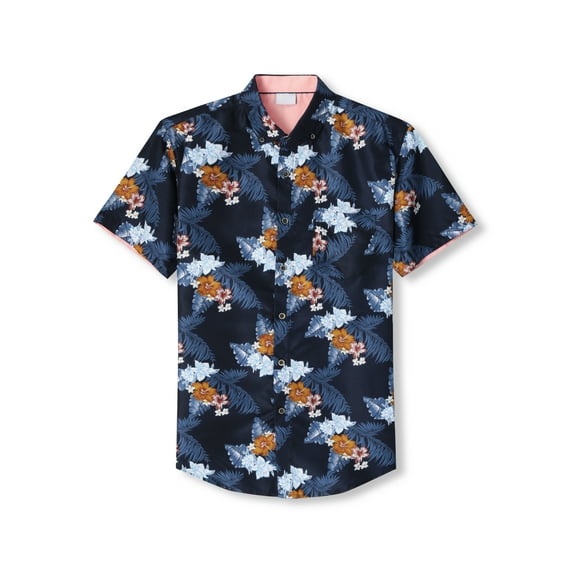 Ma Croix Mens Casual Hawaiian Flower Pattern Button Up Bohemian Shirts