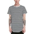 thumbnail image 1 of Ma Croix Mens Casual Hipster Striped Design Short Sleeve T Shirt, 1 of 6