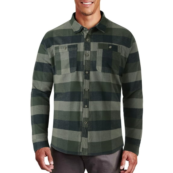 Ma Croix Mens Casual Plaid Flannel Button Up Long Sleeve Collared Shirt