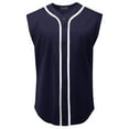thumbnail image 1 of Ma Croix Mens Casual Sleeveless Baseball Jersey Team Vest, 1 of 6