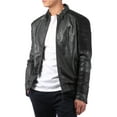 thumbnail image 1 of Ma Croix Mens Classic Motorcycle Winter Biker PU Leather Jacket S-XL, 1 of 6