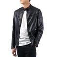 thumbnail image 1 of Ma Croix Mens Classic Motorcycle Winter Biker PU Leather Jacket S-XL, 1 of 6