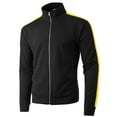 thumbnail image 1 of Ma Croix Mens Classic Track Jacket Retro Zip Up Long Sleeve Essential Hip Hop Jacket, 1 of 7