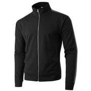 Ma Croix Mens Classic Track Jacket Retro Zip Up Long Sleeve Essential Hip Hop Jacket