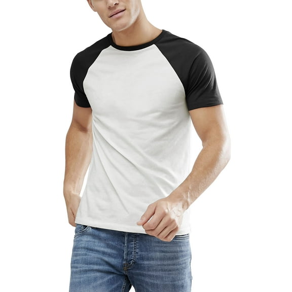 Ma Croix Mens Contrast Raglan Short Sleeve Baseball T Shirts