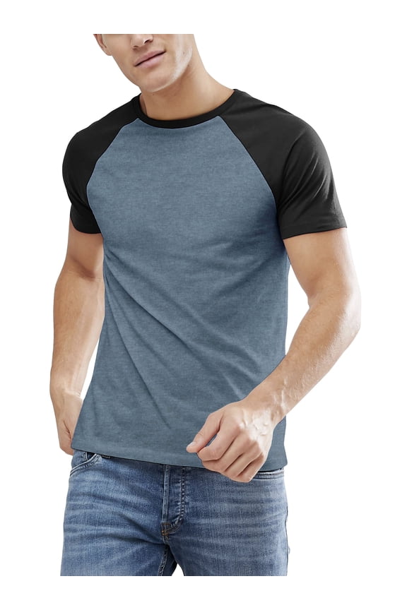 Mens Contrast Raglan Short Sleeve Baseball T Shirts