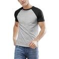 thumbnail image 1 of Ma Croix Mens Contrast Raglan Short Sleeve Baseball T Shirts, 1 of 6