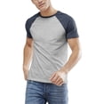 thumbnail image 1 of Ma Croix Mens Contrast Raglan Short Sleeve Baseball T Shirts, 1 of 6