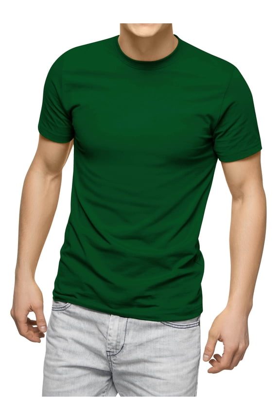 Mens Crew Neck Short Sleeve Tee Solid Plain Cotton T Shirt Big and Tall Size Available