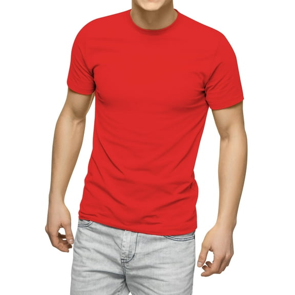 Ma Croix Mens Crew Neck Short Sleeve Tee Solid Plain Cotton T Shirt Big and Tall Size Available