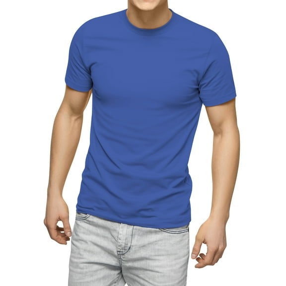 Ma Croix Mens Crew Neck Short Sleeve Tee Solid Plain Cotton T Shirt Big and Tall Size Available