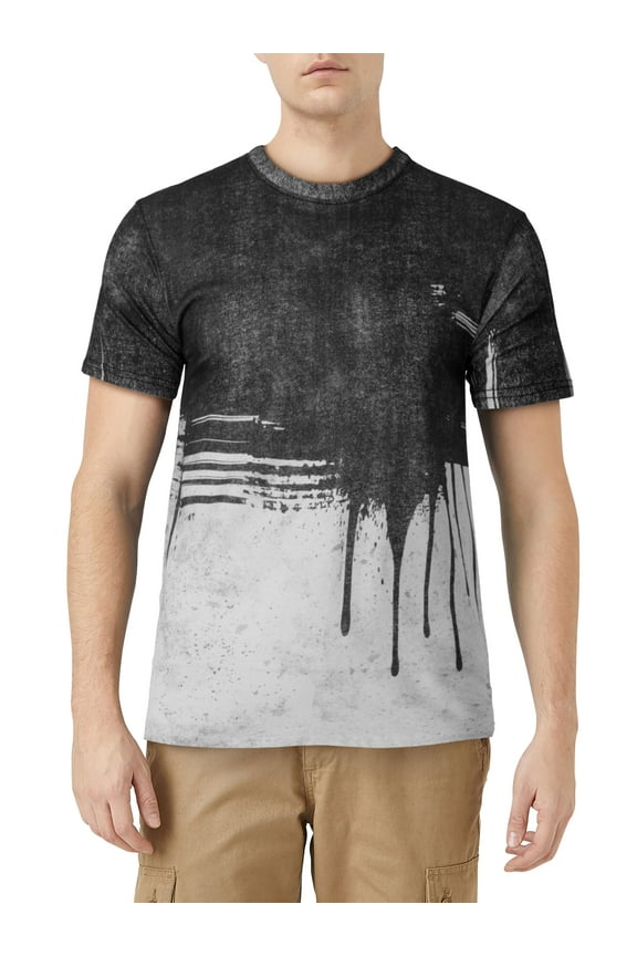 Mens Custom Graphic Print "Ink Drip" Short Sleeve T Shirt