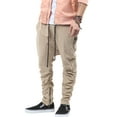 thumbnail image 1 of Ma Croix Mens Drop Crotch Jogger Zippered Stretch Elastic Lightweight Pants, 1 of 6