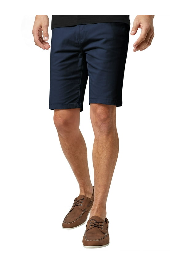 Mens Essential Chino Stretch Oxford Summer Flat Front Dress Shorts