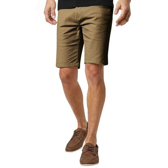 Ma Croix Mens Essential Chino Stretch Oxford Summer Flat Front Dress Shorts