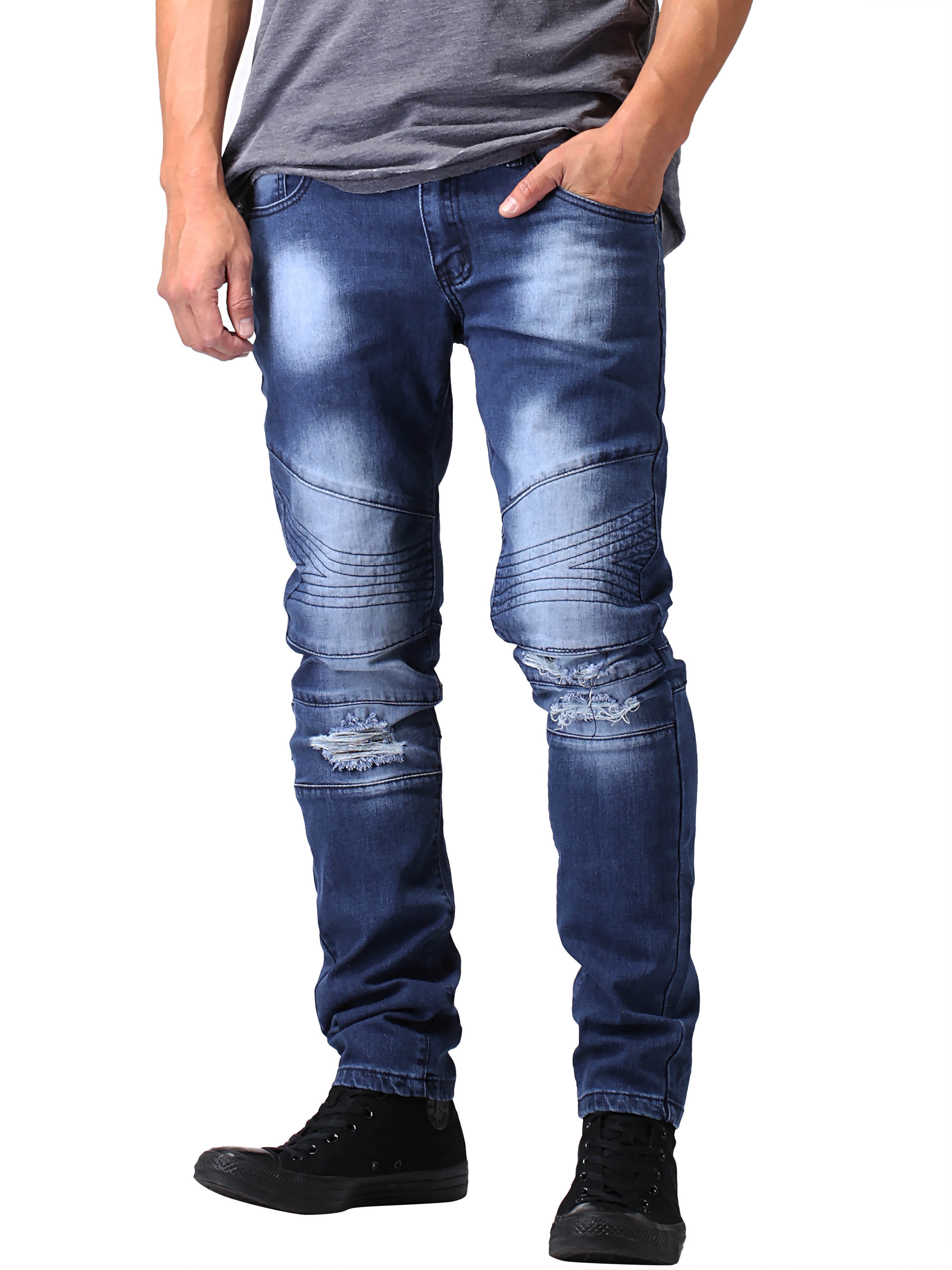 Dark blue deals biker jeans mens