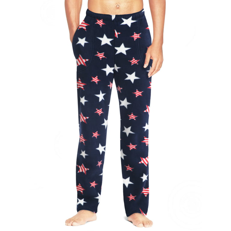 Ma Croix Mens Flag Camo Pattern Fuzzy Pajama Pants Fleece Brushed  Sweatpants Sherpa Sleepwear